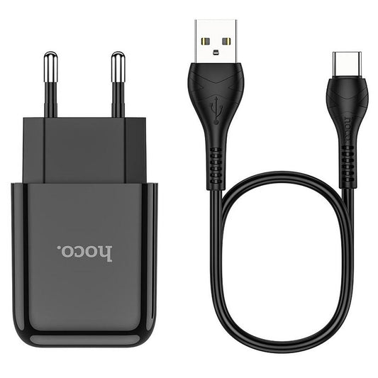 Incarcator Retea Cu Cablu USB-C HOCO N2, 10W, 2A, 1 x USB-A, Negru