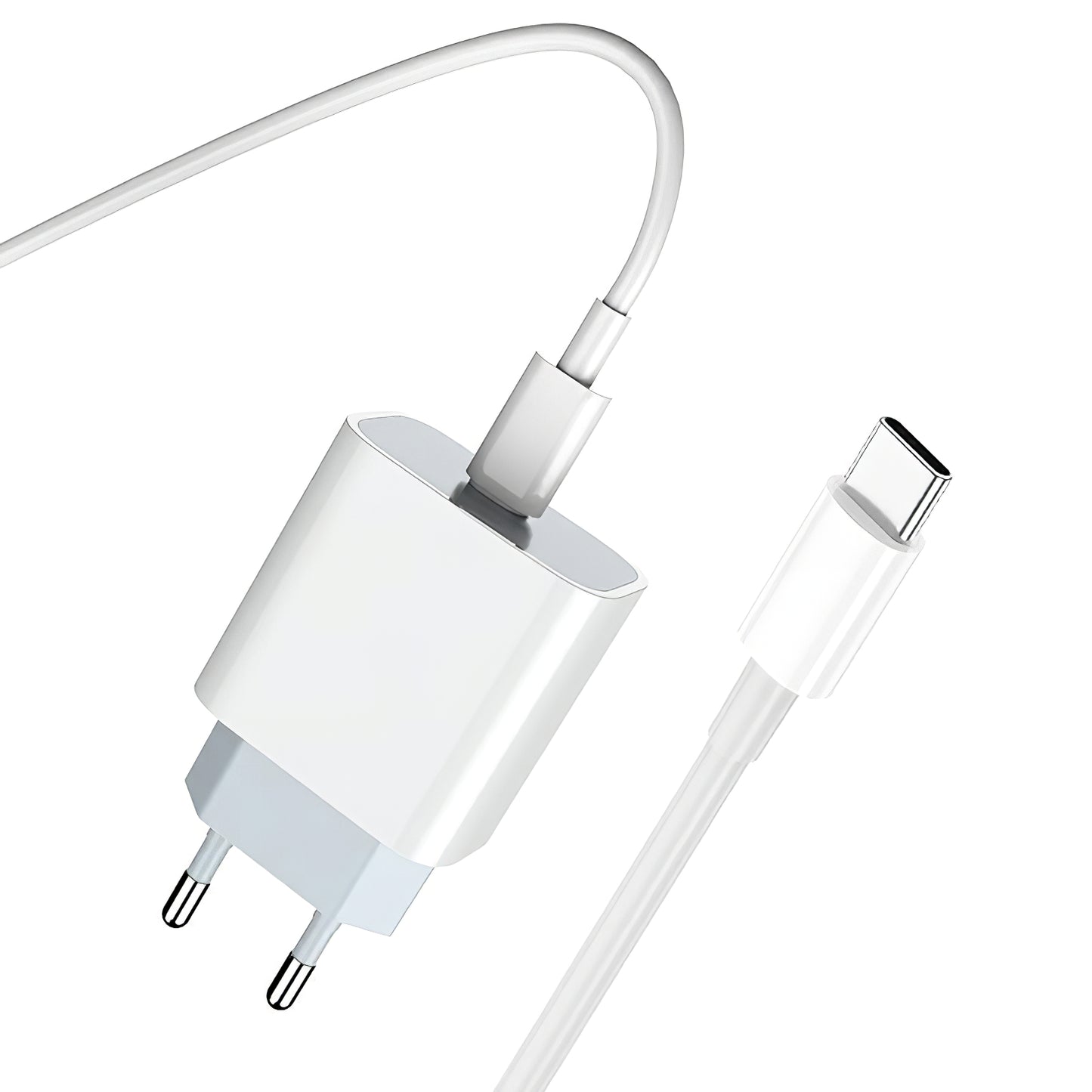 Incarcator Retea Cu Cablu USB-C Prestico F8S, 20W, 3A, 1 x USB-C, Alb