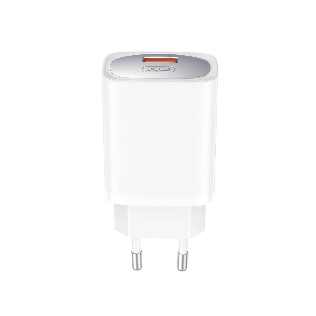 Incarcator Retea Cu Cablu Lightning XO Design CE19, 18W, 3A, 1 x USB-A, Alb