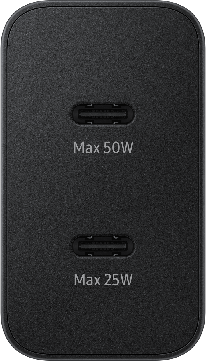 Incarcator Retea Cu Cablu USB-C Samsung, 50W, 3A, 2 x USB-C, Negru EP-T5020XBEGEU