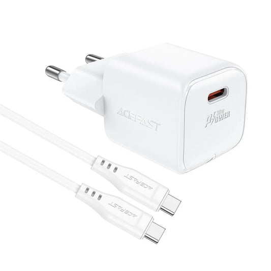 Incarcator Retea Cu Cablu USB-C Acefast A77, 30W, 3A, 1 x USB-C, Alb