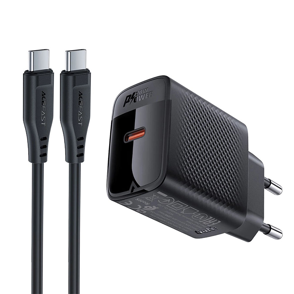 Incarcator Retea Cu Cablu USB-C Acefast A82, 20W, 3A, 1 x USB-C, Negru
