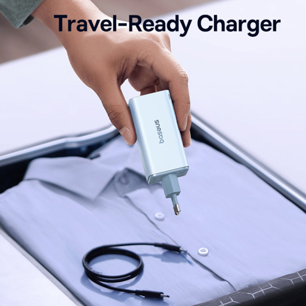 Incarcator Retea Cu Cablu USB-C Baseus GaN6 Pro, 100W, 3.25A, 2 x USB-A - 2 x USB-C, Albastru P10162705312-00