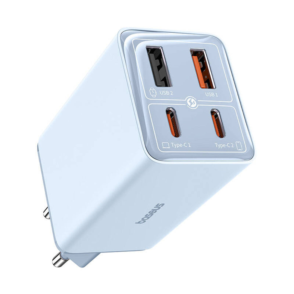 Incarcator Retea Cu Cablu USB-C Baseus GaN6 Pro, 65W, 3.25A, 2 x USB-A - 2 x USB-C, Albastru E0121D00