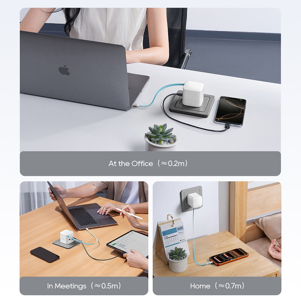 Incarcator Retea cu Cablu USB-C Cuktech, 67W, 3.25A, 1 x USB-A - 1 x USB-C, Alb CUKA653WEUWT