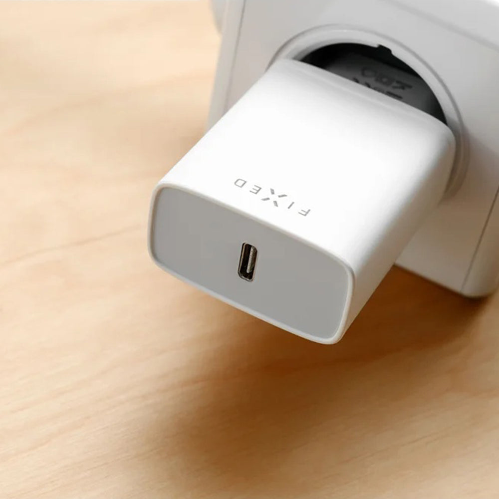 Incarcator Retea Cu Cablu USB-C Fixed, 20W, 3A, 1 x USB-C, Alb
