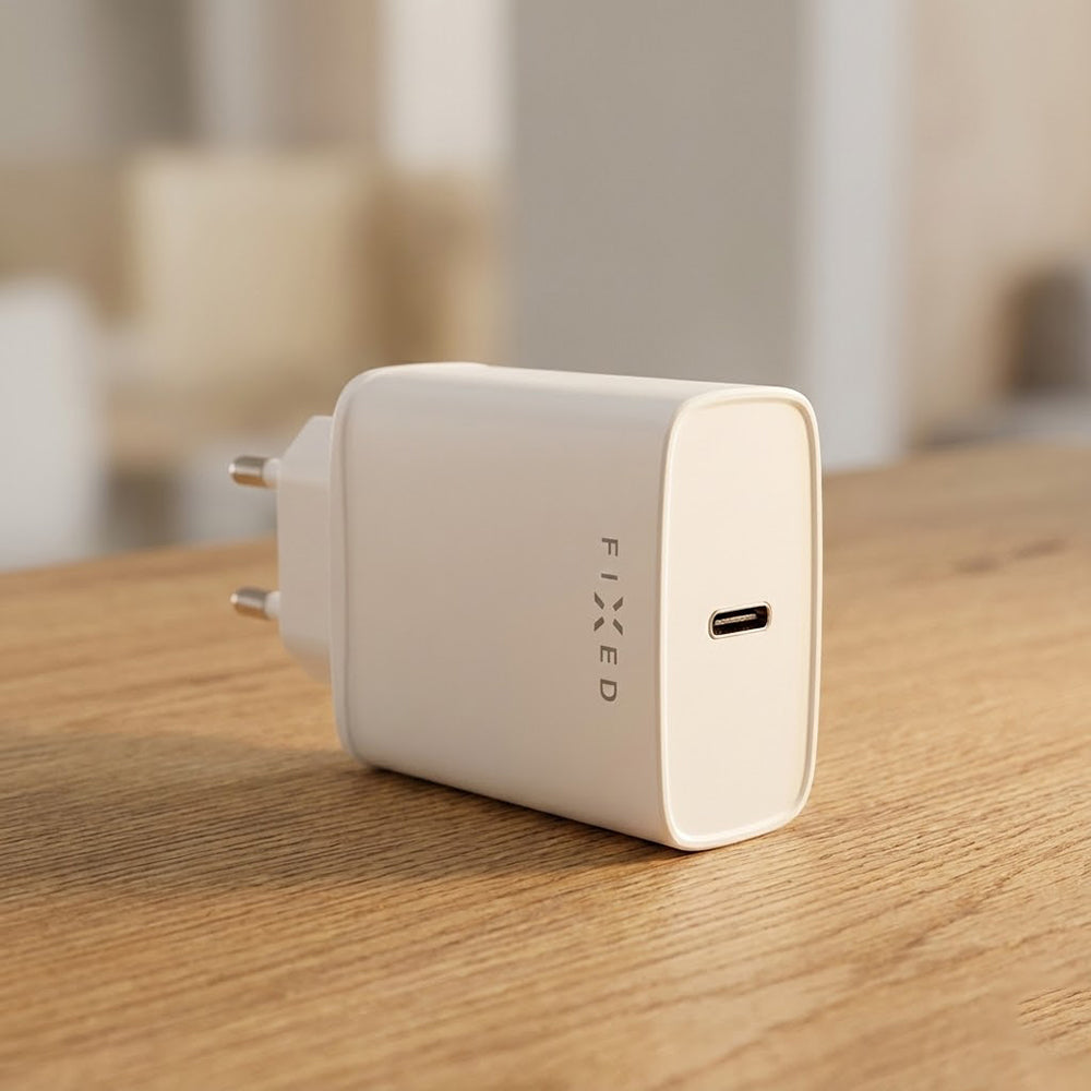 Incarcator Retea Cu Cablu USB-C Fixed, 20W, 3A, 1 x USB-C, Alb