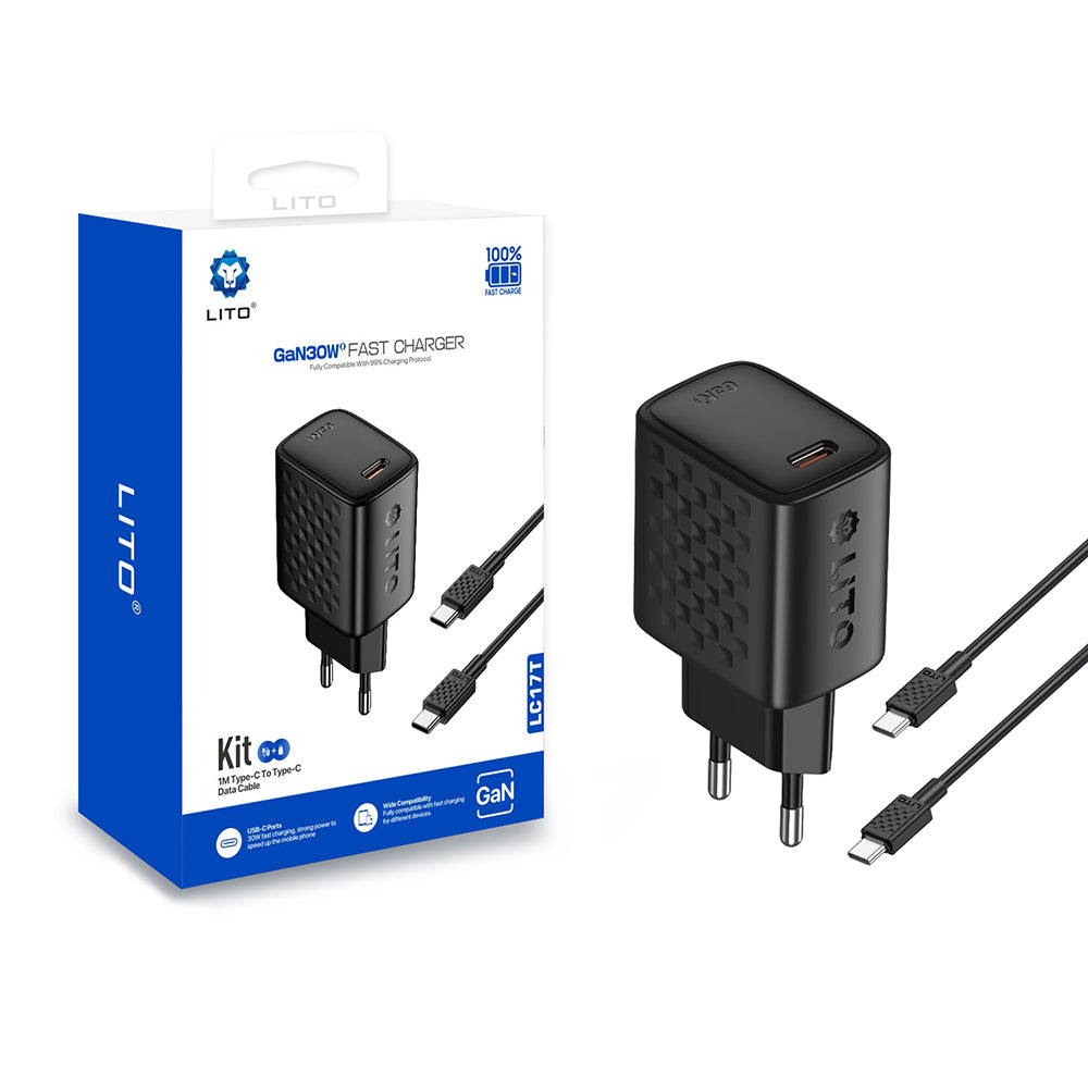 Incarcator Retea Lito LC17, 30W, 3A, 1 x USB-C, Negru