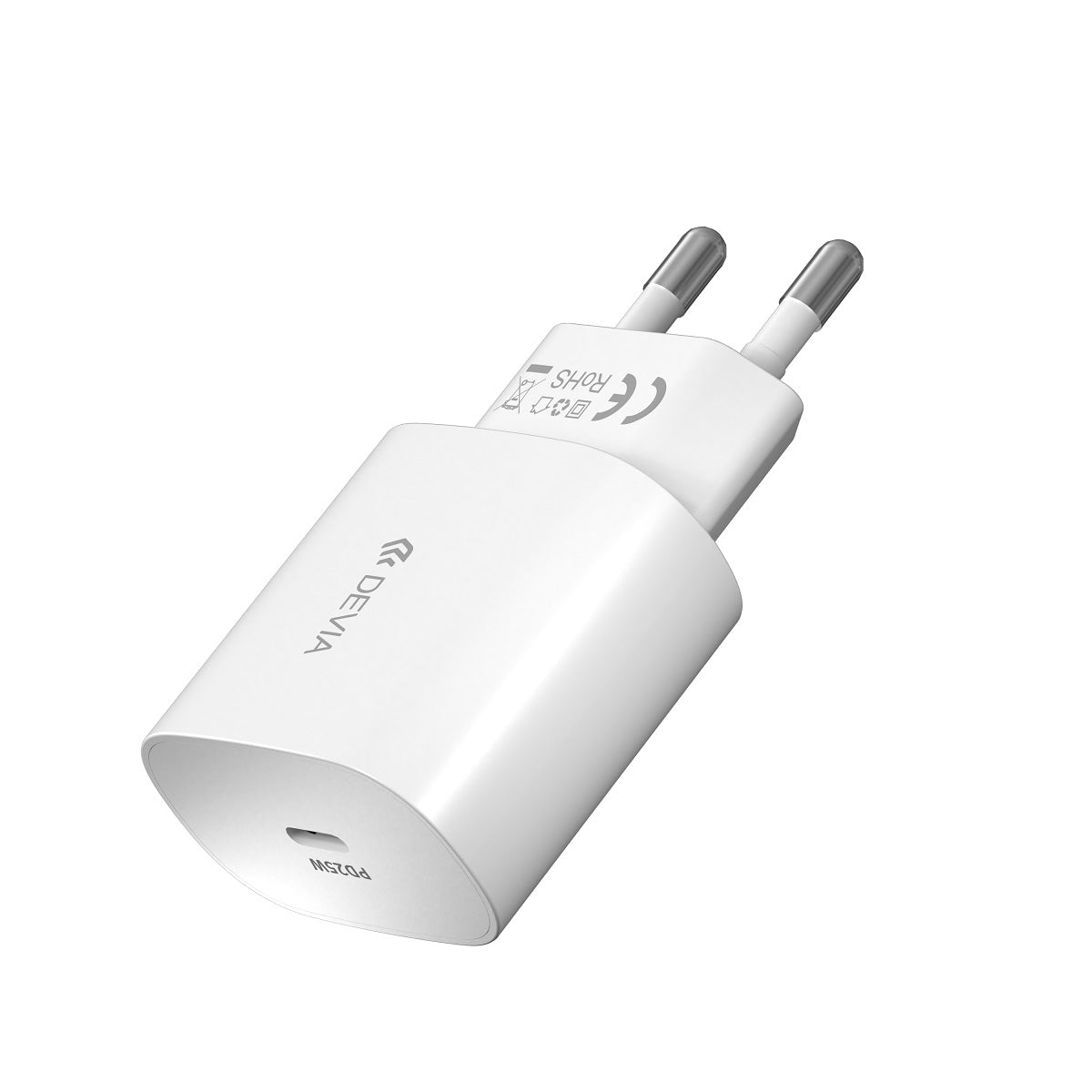 Incarcator Retea Cu Cablu USB-C DEVIA RLC-383, 25W, 3A, 1 x USB-C, Alb