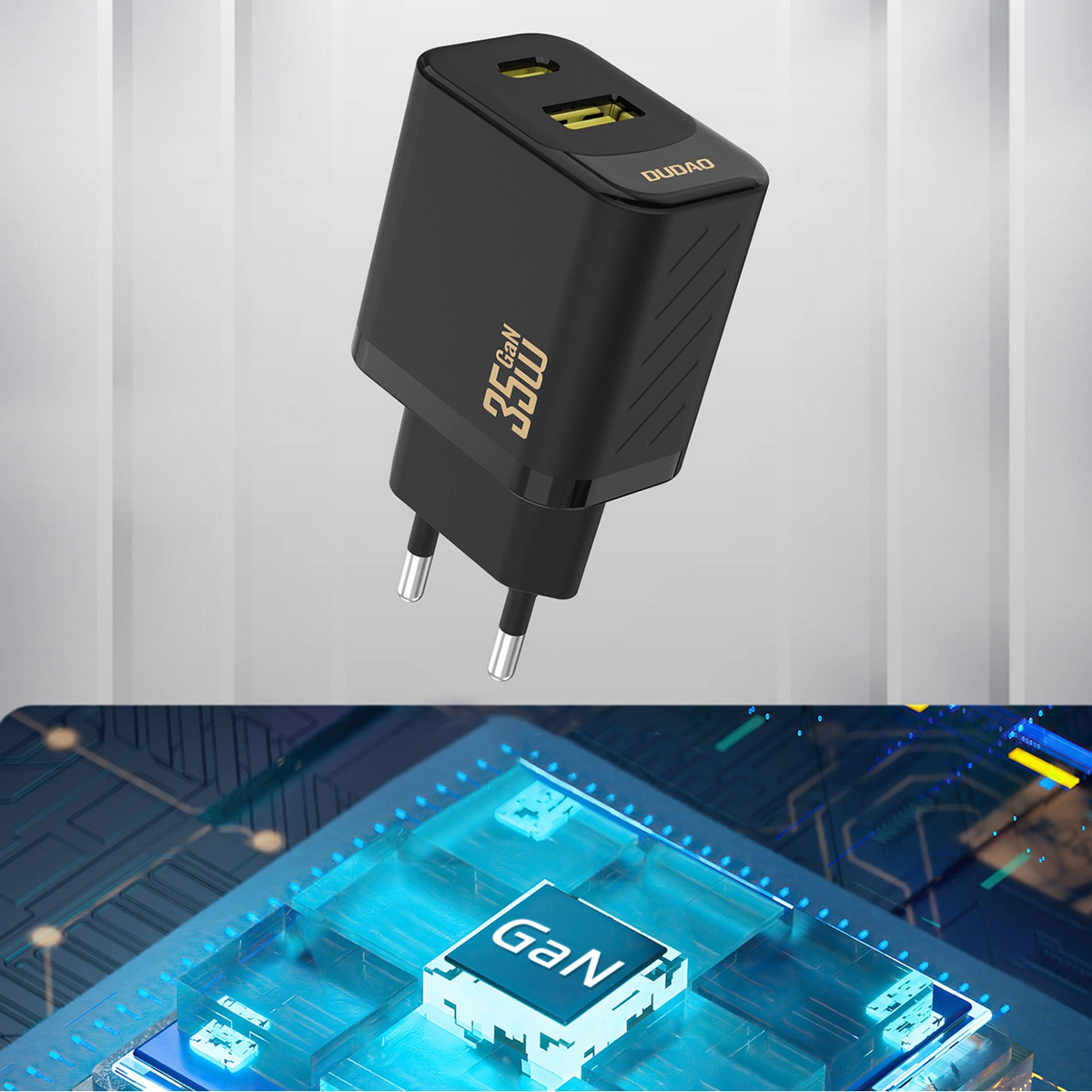 Incarcator Retea Dudao A27 Max, 35W, 1 x USB-A - 1 x USB-C, Negru