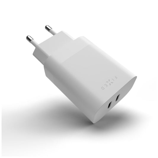 Incarcator Retea Fixed, 35W, 3A, 2 x USB-C, Alb