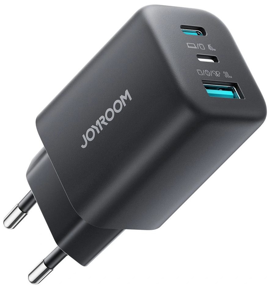Incarcator Retea Joyroom JR-TO1, 45W, 3A, 1 x Lightning - 1 x USB-A - 1 x USB-C, Negru
