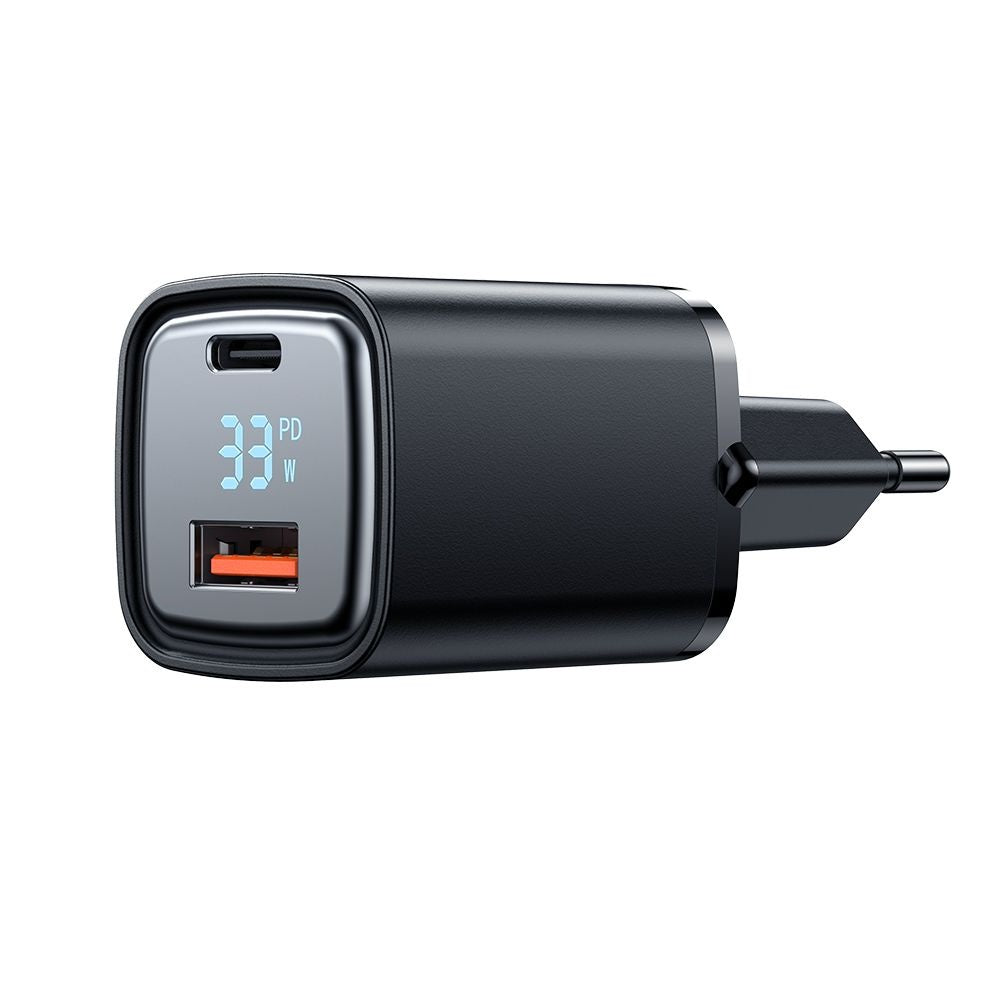 Incarcator Retea McDodo CH-1701 Graphite Display, 33W, 3A, 1 x USB-A - 1 x USB-C, Negru