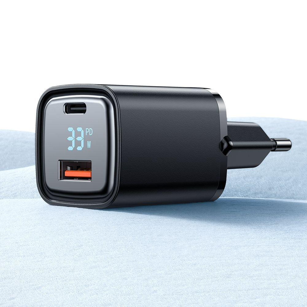 Incarcator Retea McDodo CH-1701 Graphite Display, 33W, 3A, 1 x USB-A - 1 x USB-C, Negru