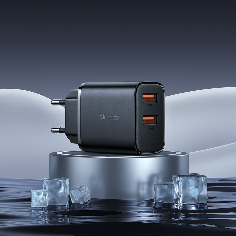 Incarcator Retea McDodo CH-5070 Beryllium, 12W, 2.4A, 2 x USB-A, Negru