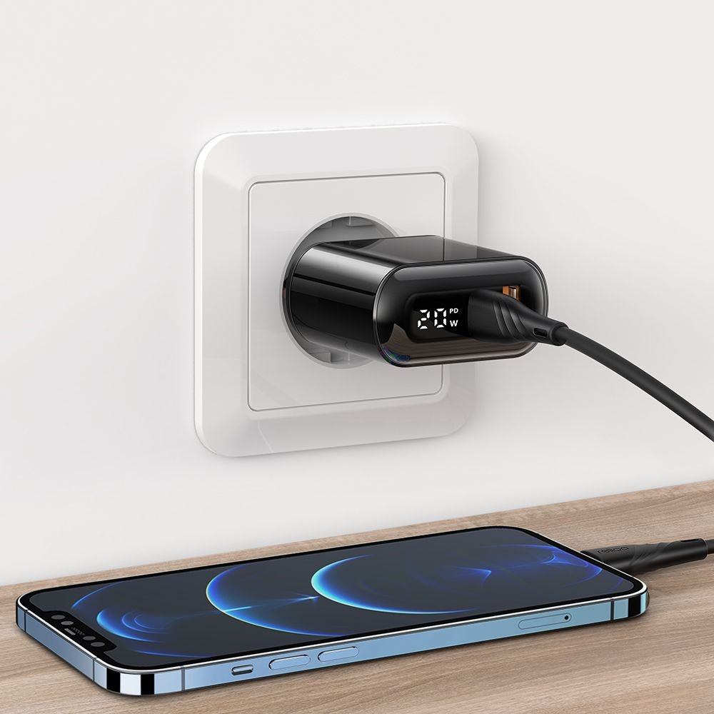 Incarcator Retea McDodo CH-7170 Chocolate Display, 20W, 3A, 1 x USB-A - 1 x USB-C, Negru