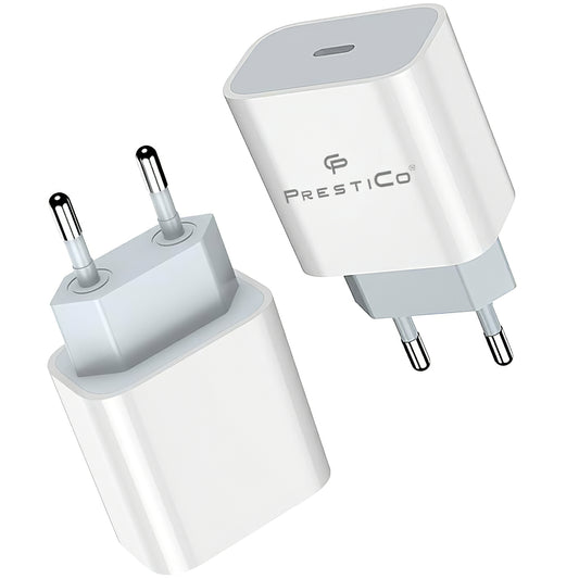 Incarcator Retea Prestico F8A Box, 20W, 3A, 1 x USB-C, Alb
