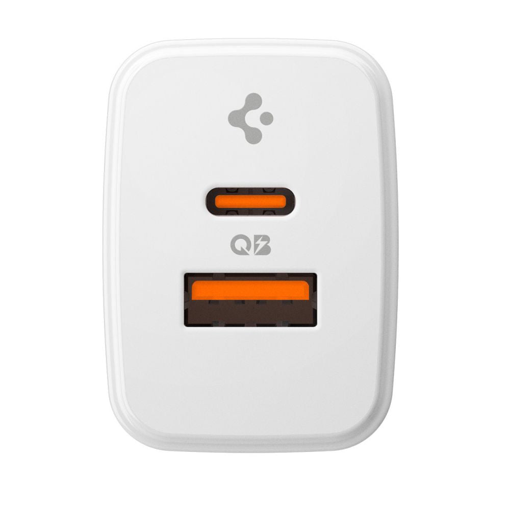 Incarcator Retea Spigen Essential, 20W, 3A, 1 x USB-A - 1 x USB-C, Alb ACH08704