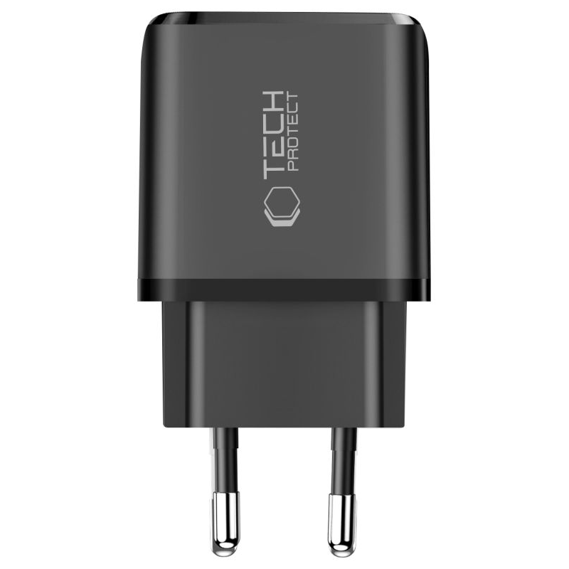 Incarcator Retea Tech-Protect NCA45W, 45W, 3A, 1 x USB-A - 1 x USB-C, Negru