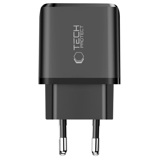 Incarcator Retea Tech-Protect NCA45W, 45W, 3A, 1 x USB-A - 1 x USB-C, Negru