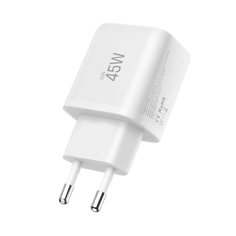 Incarcator Retea Tech-Protect NCA45W, 45W, 3A, 1 x USB-A - 1 x USB-C, Alb