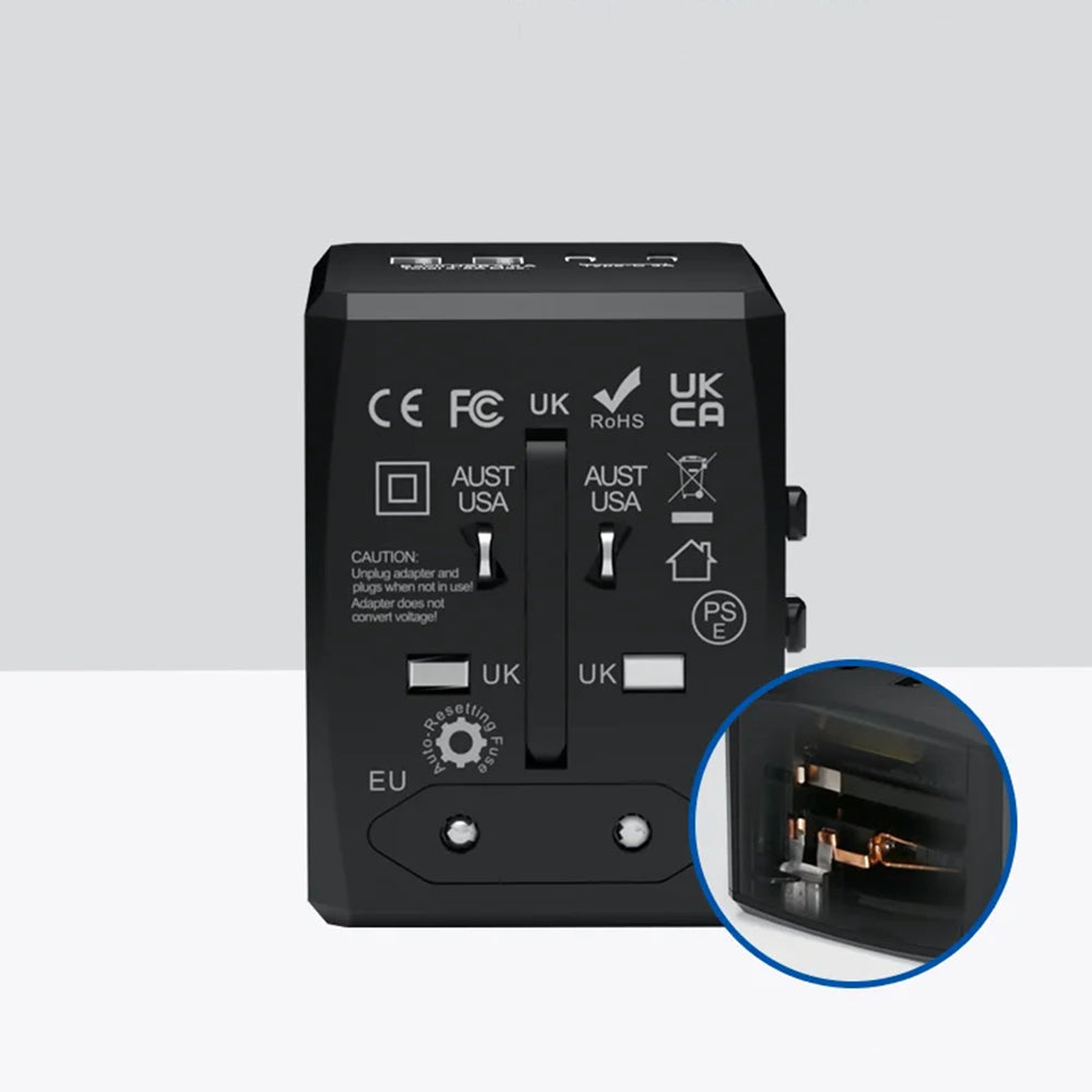 Incarcator Retea Techsuit HHT904-W2 Travel, 20W, 3A, 2 x USB-A - 2 x USB-C, Alb