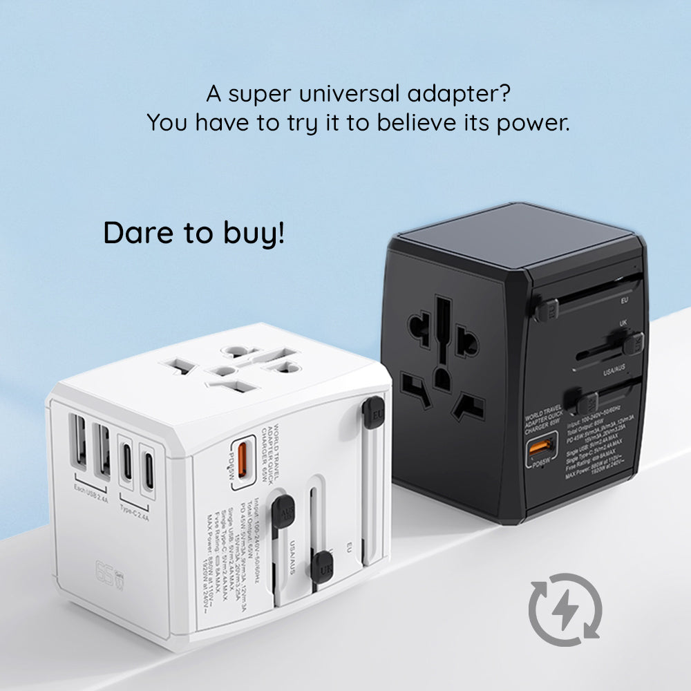 Incarcator Retea Techsuit HHT906 Travel, 65W, 3.25A, 2 x USB-A - 2 x USB-C, Negru