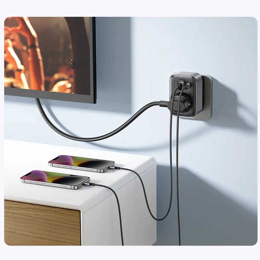 Incarcator Retea UGREEN 15289 US, 30W, 3A, 2 x USB-A - 1 x USB-C - 1 x Schuko, Negru