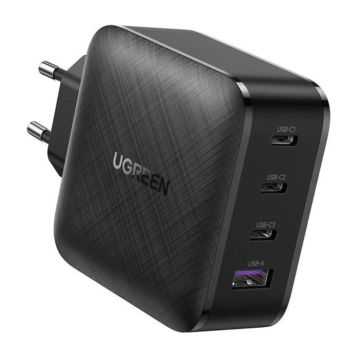Incarcator Retea UGREEN CD104, 65W, 3A, 1 x USB-A - 3 x USB-C, Negru