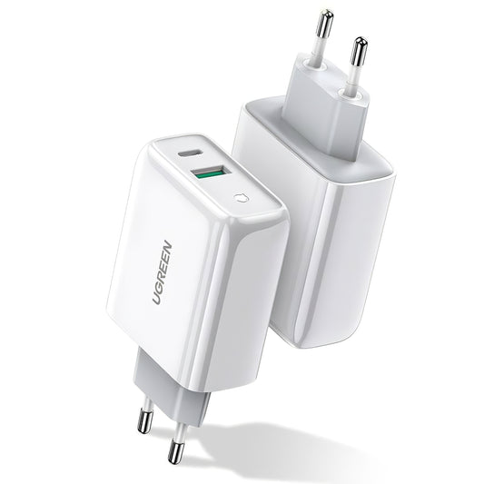 Incarcator Retea UGREEN CD170, 36W, 3A, 1 x USB-A - 1 x USB-C, Alb