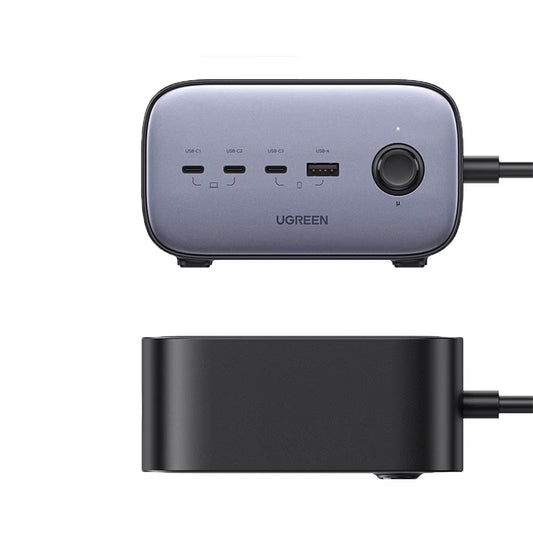 Prelungitor UGREEN CD270, 2 x Schuko, Gri