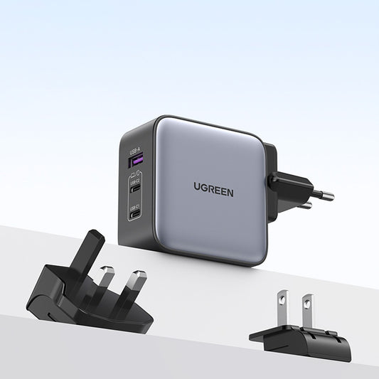 Incarcator Retea UGREEN CD296, 65W, 5A, 1 x USB-A - 2 x USB-C, Gri