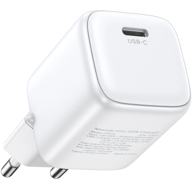 Incarcator Retea UGREEN CD319, 30W, 3A, 1 x USB-C, Alb