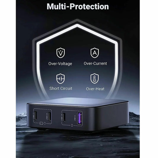 Incarcator Statie UGREEN CD328, 100W, 3A, 1 x USB-A - 3 x USB-C, Gri