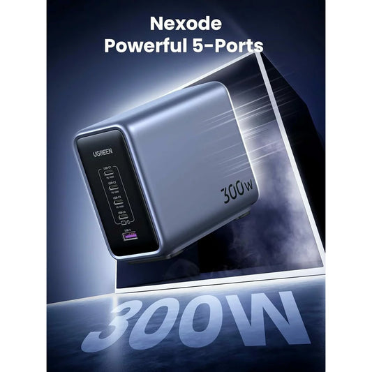 Incarcator Statie UGREEN CD333 Nexode, 300W, 5A, 1 x USB-A - 4 x USB-C, Gri