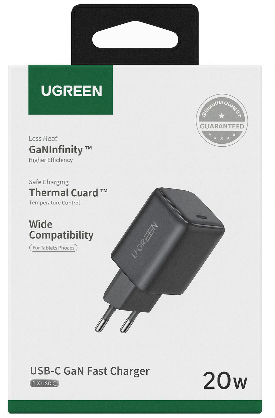 Incarcator Retea UGREEN X517, 25W, 3A, 1 x USB-C, Negru