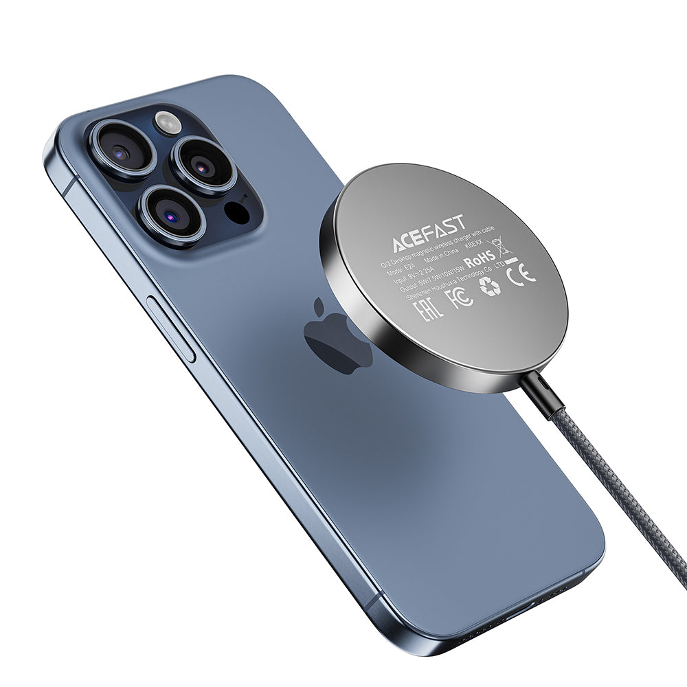 Incarcator Retea Wireless Acefast E24, 15W, 1.67A, Gri