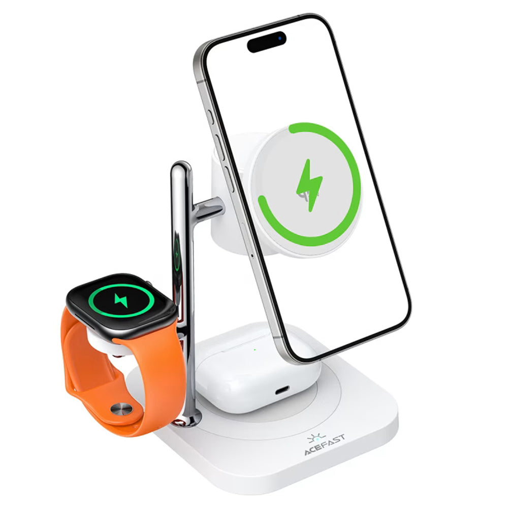 Incarcator Retea Wireless Acefast E39 3in1, 32.5W, Alb