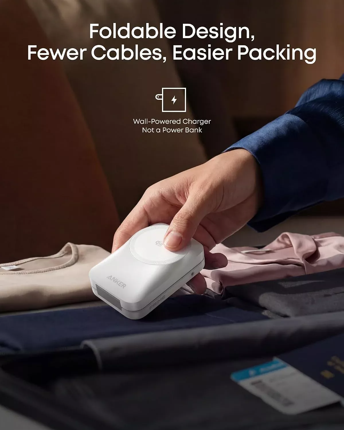 Incarcator Retea Wireless Anker Prime MagGo 3in1, 25W, Alb B25N1G21