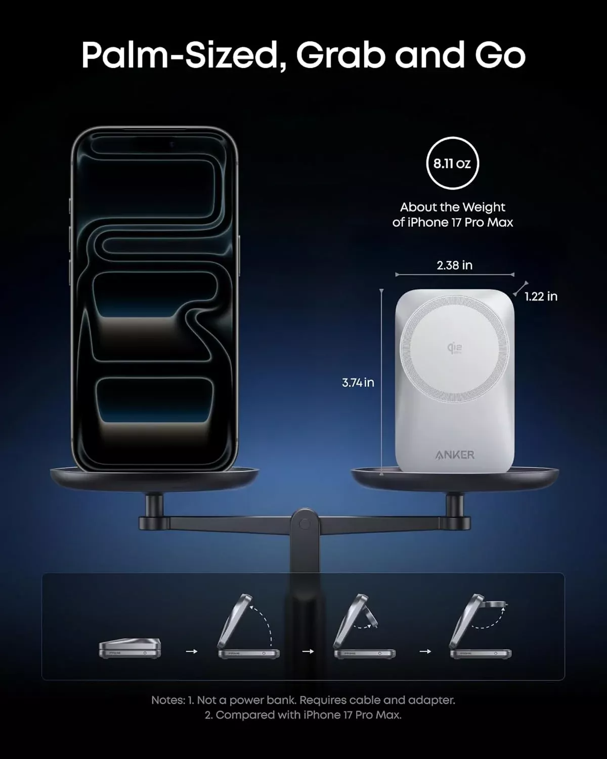 Incarcator Retea Wireless Anker Prime MagGo 3in1, 25W, Alb B25N1G21