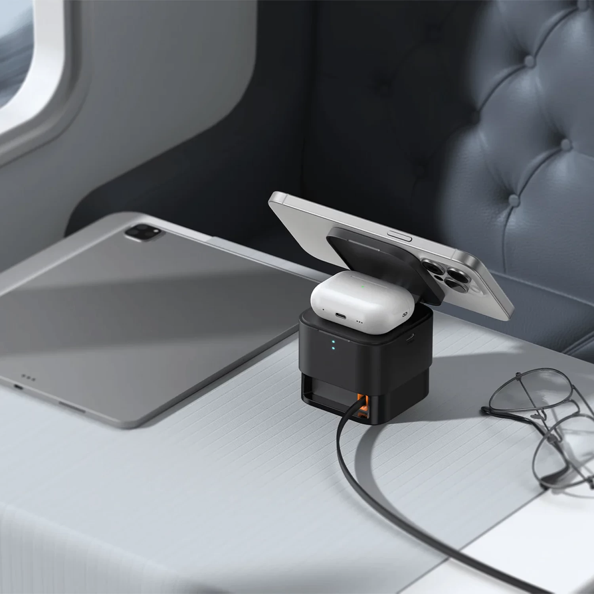 Incarcator Retea Wireless USB-C Baseus MagPro 3in1, 25W, 1 x USB-C, Negru P10264100123-01