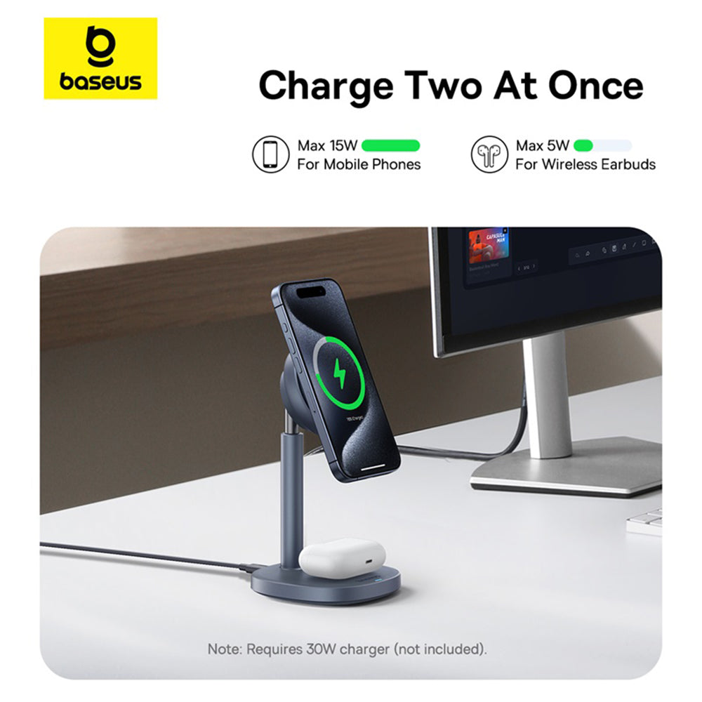 Incarcator Retea Wireless Baseus Orbit 2 Pro 2in1, 20W, 1.67A, Gri P10273500813-00