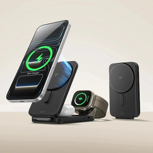 Incarcator Retea Wireless ESR CryoBoost 3in1, 25W, Negru