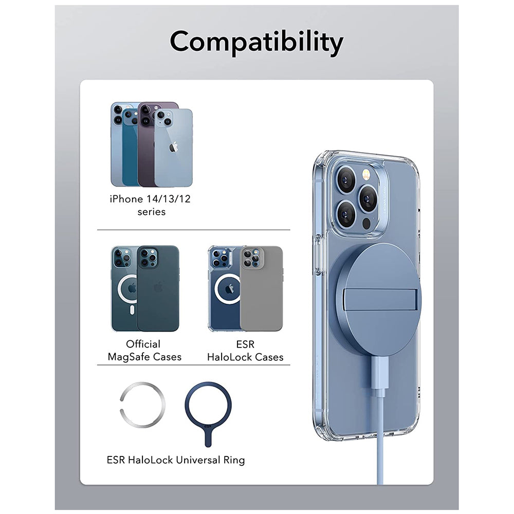 Incarcator Retea Wireless ESR HaloLock, 15W, 1.67A, Albastru