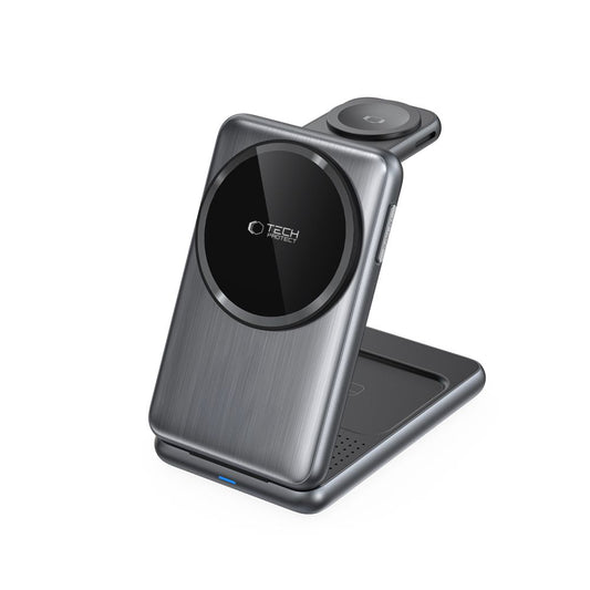 Incarcator Retea Wireless Tech-Protect A42 3in1, 15W, 1.67A, Gri