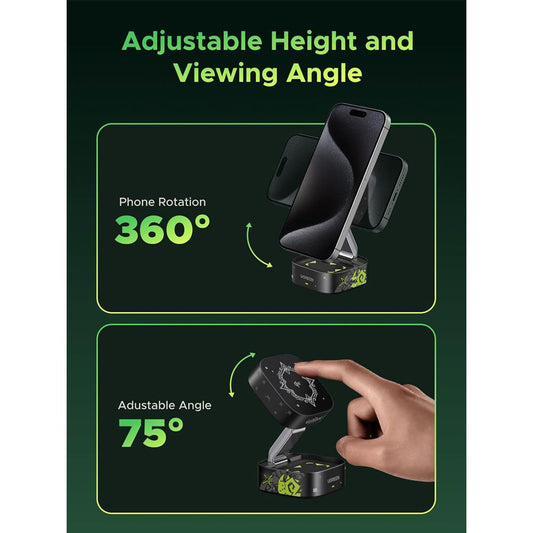 Incarcator Retea Wireless UGREEN Genshin Impact Ed.W702 2n1, 25W, 1.67A, 1 x USB-C, Negru