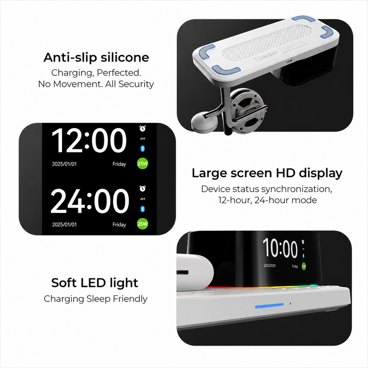 Incarcator Retea Wireless XO Design CX045 3in1, 25W, Alb
