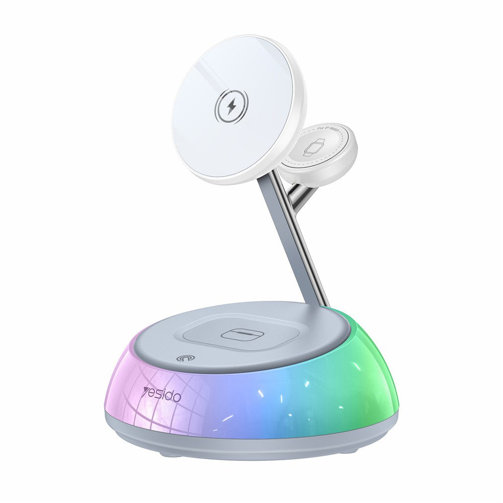 Incarcator Retea Wireless Yesido DS31 3in1, 15W, 1.67A, Alb