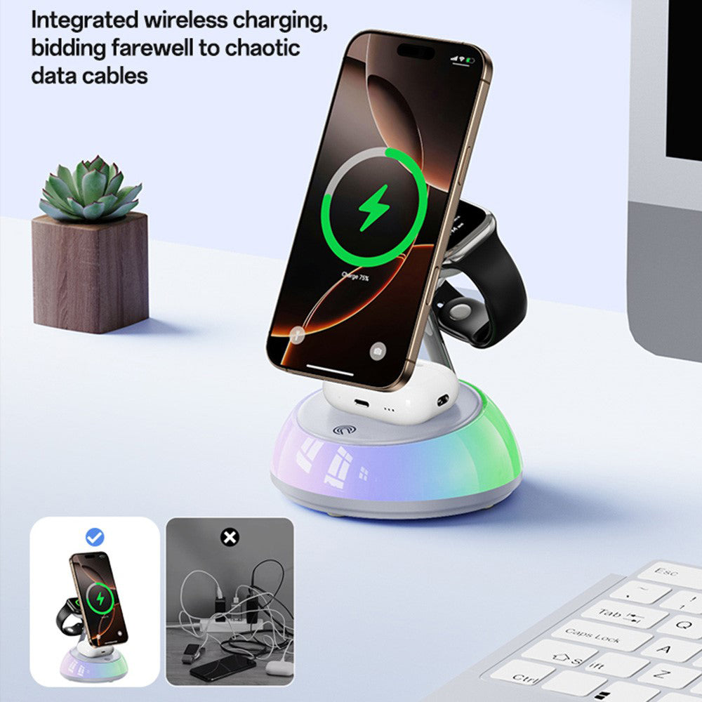 Incarcator Retea Wireless Yesido DS31 3in1, 15W, 1.67A, Alb