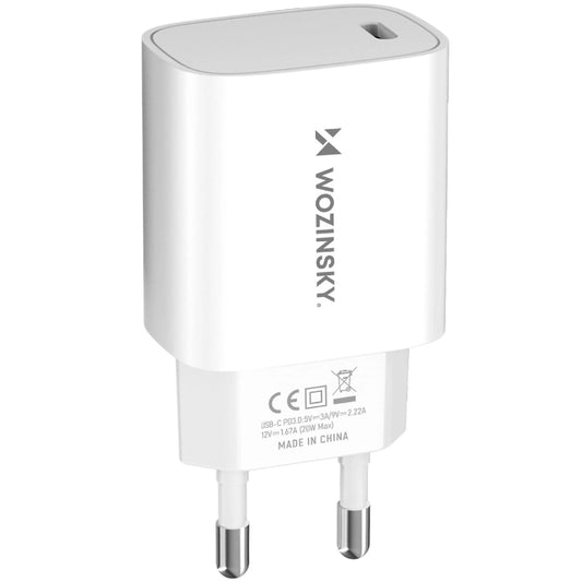 Incarcator Retea WZK WGWCCW, 20W, 3A, 1 x USB-C, Alb
